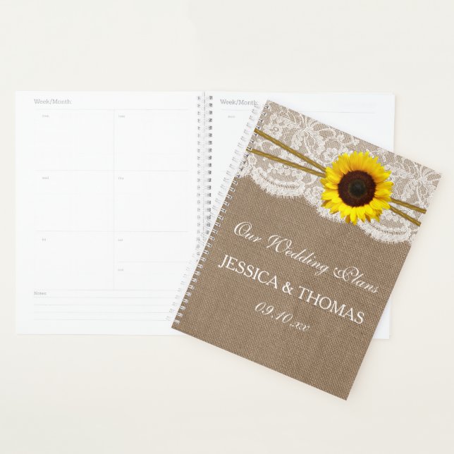 Collection de Mariages de tournesols rustiques (Devant avec enveloppe)
