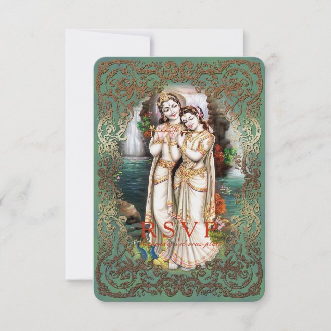 Collection de Mariages Radha Krishna - Carte de ré (Devant)