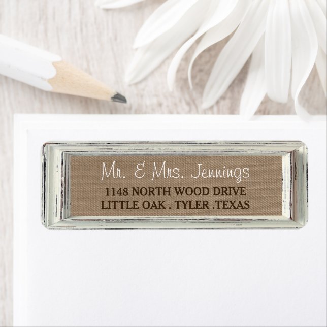 Collection de Mariages Rustic White Frame & Burlap (En situation)