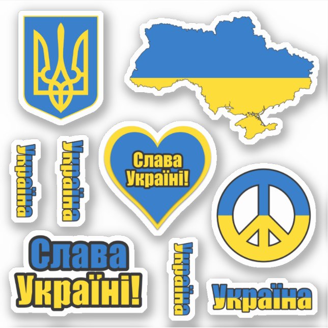 Collection de stickers sur le thème de l'Ukraine (Devant)