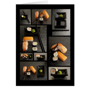 Collection de sushi sur l'arrière - plan noir