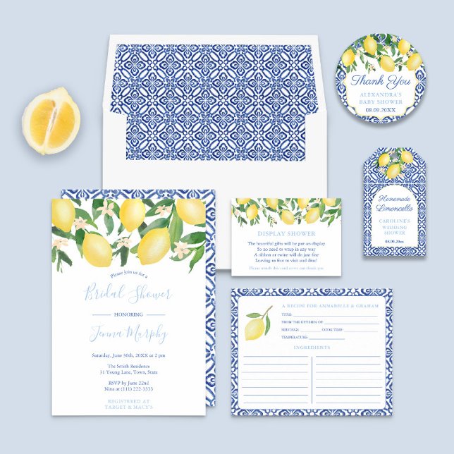 Tuscany Lemon He Said She Said Wedding Shower Game Flyer Zazzle