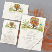 Enchanted Forest Patchwork Floral Fairy Tale Tree RSVP Card