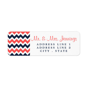 Collection Mariage moderne Chevron Marine & Coral