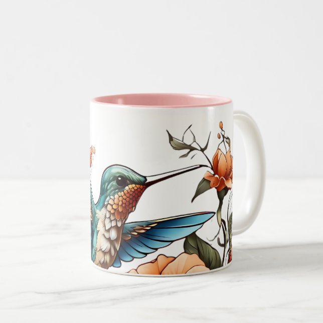Collection mignonne de colibris de Mug de café à d (Devant droit)