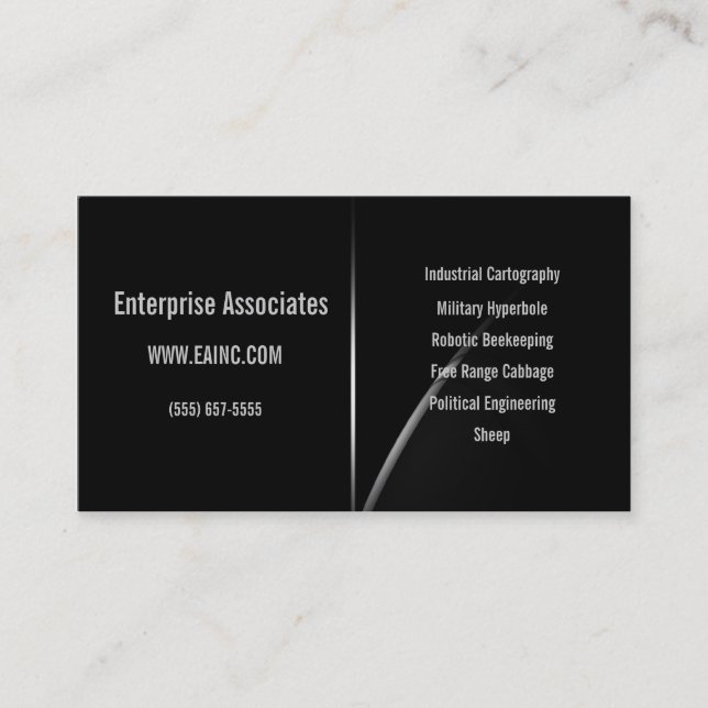 Collection noire hyper : Carte de visite d'arc (Devant)