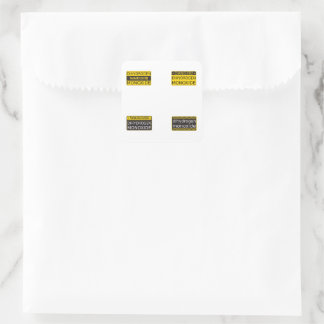 Collection of 4 Dihydrogen Monoxide Warning Signs Square Sticker