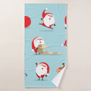 Collection of christmas santa claus bath towel