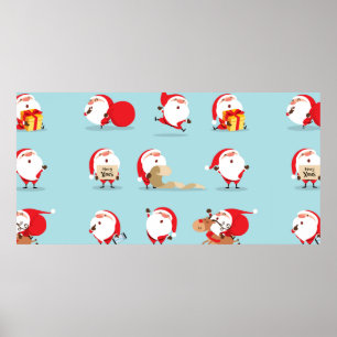 Collection of christmas santa claus poster
