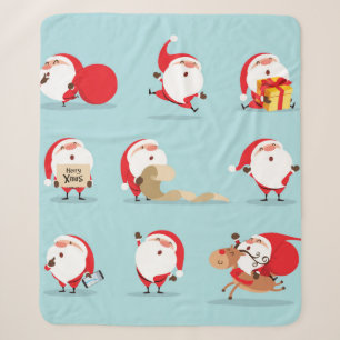 Collection of christmas santa claus sherpa blanket