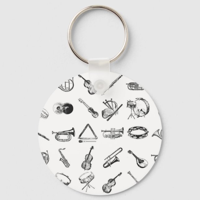 Collection of classical musical instruments keychain (Front)