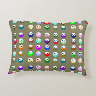 Collection of Colourful Faces Decorative Pillow