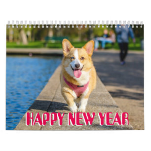 Collection of cutest puppies photo Happy New Year Calendar