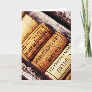 collection of french wine bottle corks card