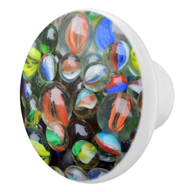 Collection of Glass Marbles Ceramic Knob (Right)