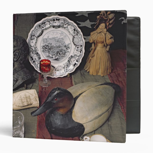 Collection of objects, including a cup binder (Front/Inside)