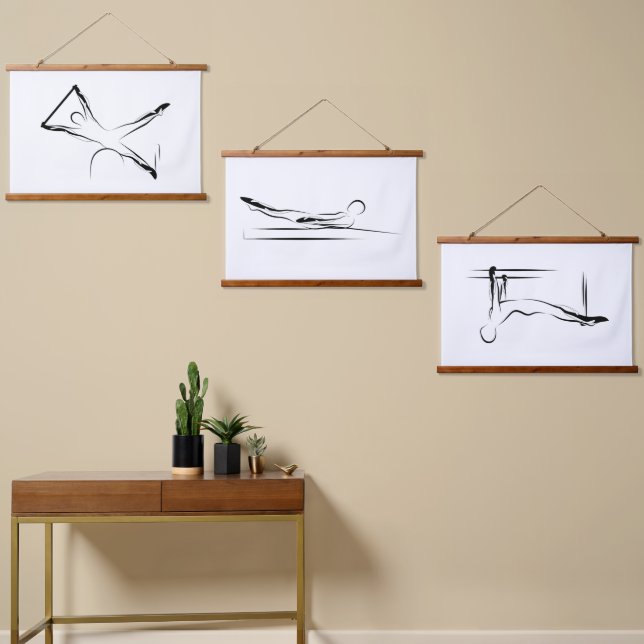 Collection of Pilates Exercises  Hanging Tapestry (Asymmetrical)