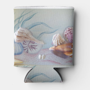Collection of Seashells Can Cooler