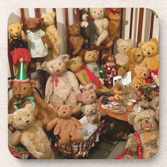 Collection Of Vintage Teddy Bears Coaster (Front)