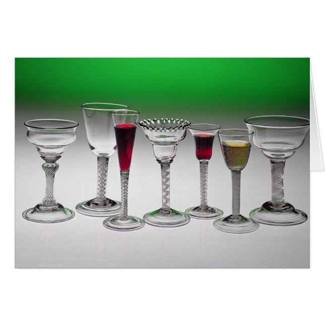 Collection of wine glasses with twist stems (Front Horizontal)