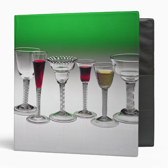 Collection of wine glasses with twist stems binder (Front/Inside)