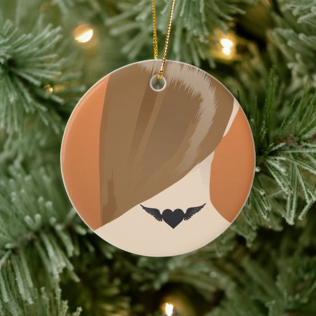 Collection Of Woman Neck Tattoo Art Print, No 1/10 Ceramic Ornament (Tree)