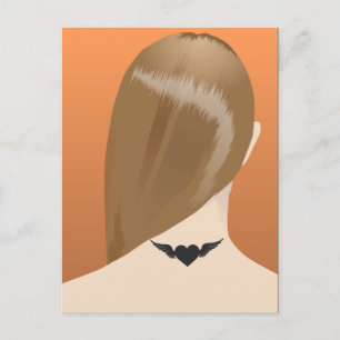 Collection Of Woman Neck Tattoo Art Print, No 1/10 Postcard