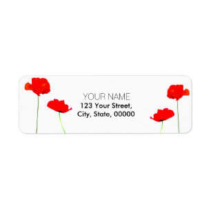 Collection POPPY 04 Étiquettes d'adresse de retour