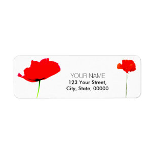 Collection POPPY 05 Étiquettes d'adresse de retour