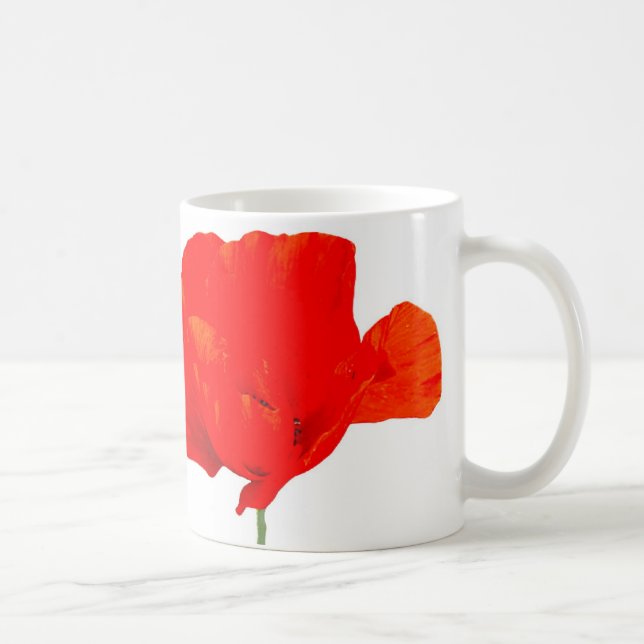 Collection POPPY 06 Mug de céramique blanche (Droite)