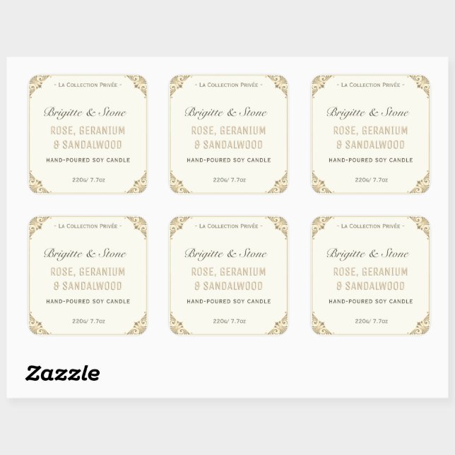 Collection privée Étiquette artisanal bougie d'ivo (Feuille)