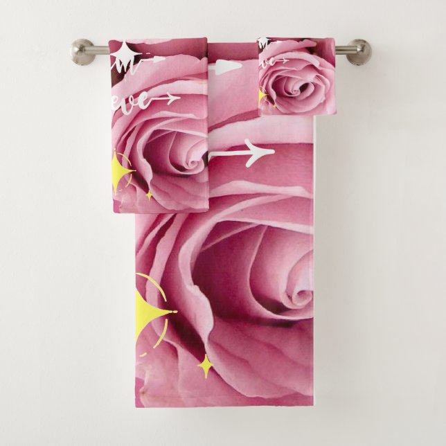Collection Reverie rose : Ensemble de serviettes d (En situation)