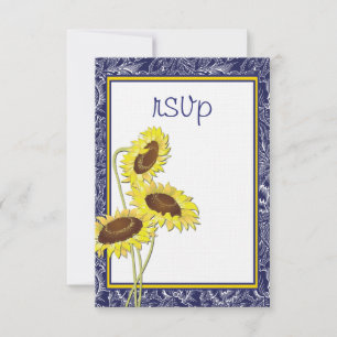 Collection Royal Blue and Yellow Sunflowers RSVP