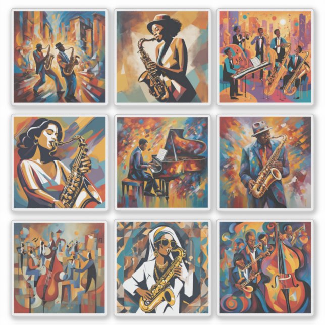 Collection Sticker Art Musique Jazz (Devant)