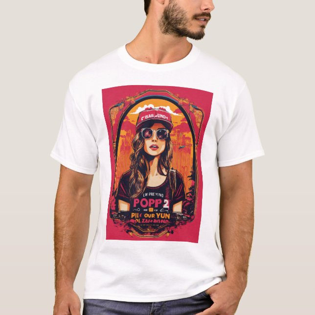 Collection T-shirt d'expression pop-art dynamique (Devant)