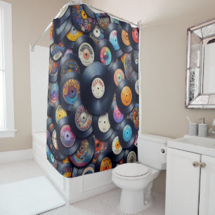 Collection Vinyl Record Pattern 80s Retro Spectrum