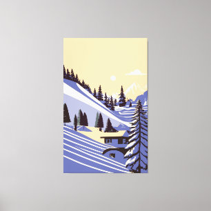 Collection winter background canvas print