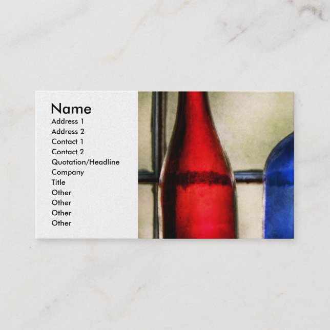 Collector - Bottles - Two empty wine bottles Business Card (Front)