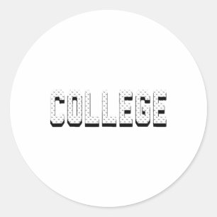 College' 80s Party House Movie College 1 Classic Round Sticker