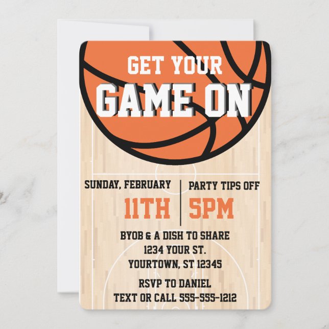 College Basketball March Madness Watch Party Invitation (Front)