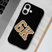 College Black Gold White Varsity Monogram Initials