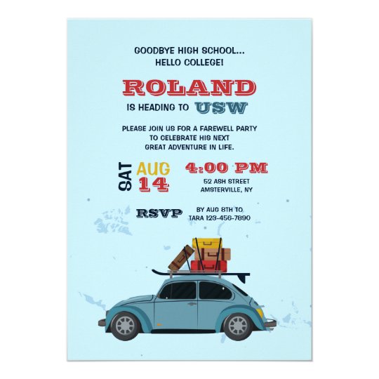 College Bound Trunk Party Invitation Zazzle.ca