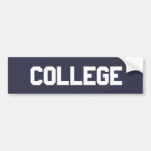 College Bumper Sticker