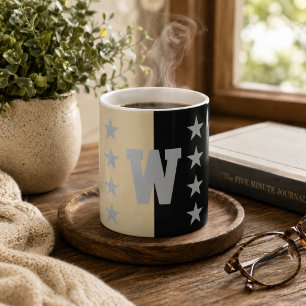 College Colours Black & Gold Monogram  Coffee Mug
