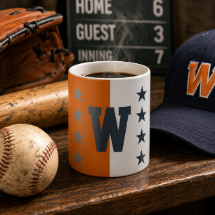 College Colours Burnt Orange, Dark Grey & White Coffee Mug