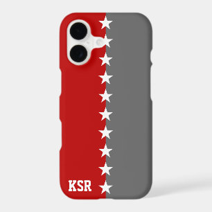 College Colours Scarlet Red & Dark Grey Monogram
