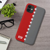 College Colours Scarlet Red & Dark Grey Monogram