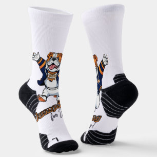 College Cool   Jumping Bulldog Vector Socks
