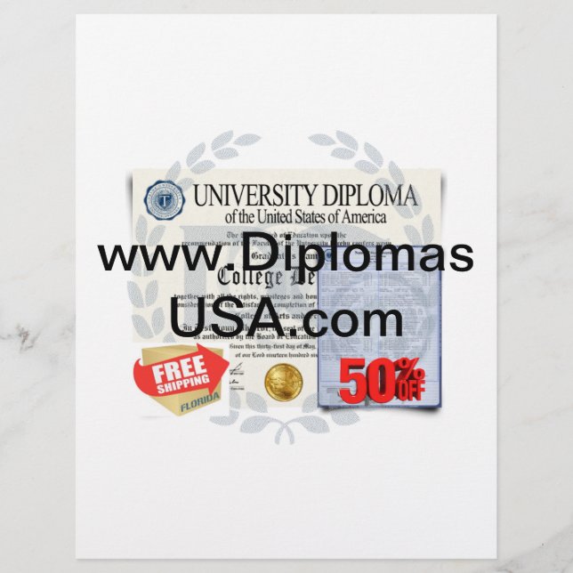 college diplomas or high school diploma Remakes Letterhead (Front)