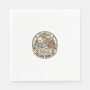 College Dorm Cat College Dorm Cat Vintage Vector A Napkin